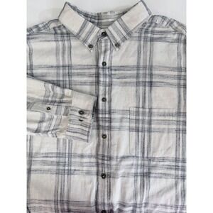 ROWM Button-Down‎ Shirt Mens 3XT Plaid Thick Cotton Long Sleeve